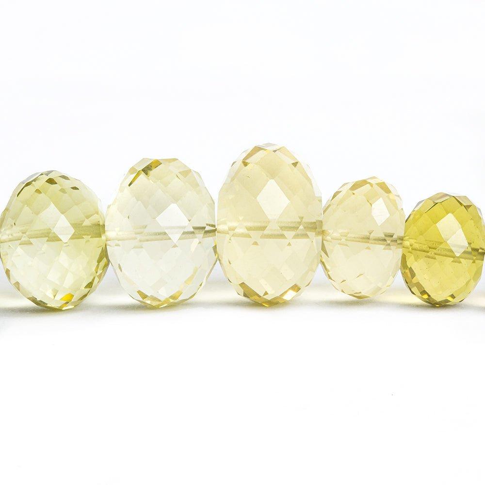 Lemon Quartz Faceted Rondelle Beads 7.5 inch 24 pieces - The Bead Traders