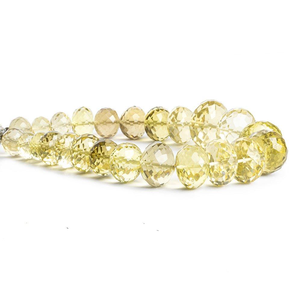 Lemon Quartz Faceted Rondelle Beads 7.5 inch 24 pieces - The Bead Traders