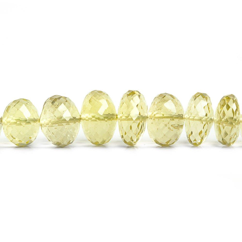 Lemon Quartz Faceted Rondelle Beads 8 inch 33 pieces - The Bead Traders