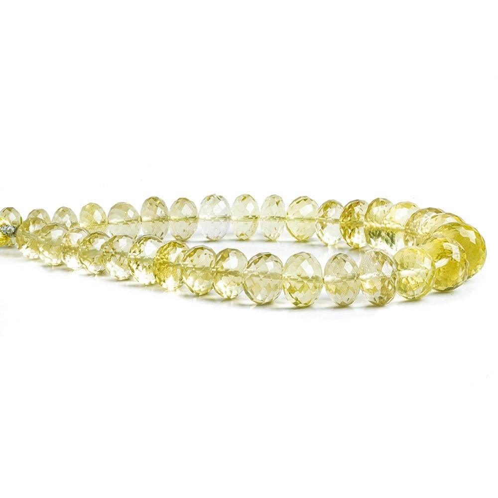 Lemon Quartz Faceted Rondelle Beads 8 inch 33 pieces - The Bead Traders
