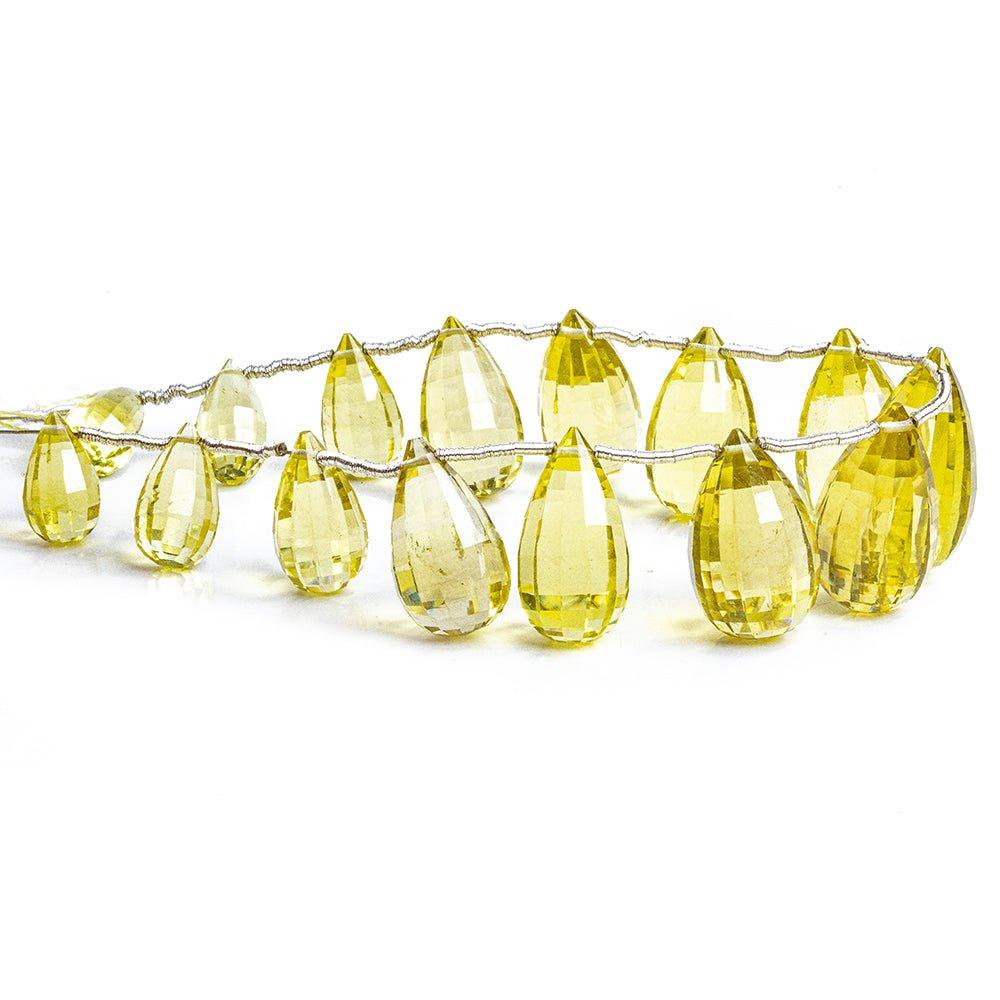 Lemon Quartz Faceted Teardrop Beads 7.5 inch 15 pieces - The Bead Traders