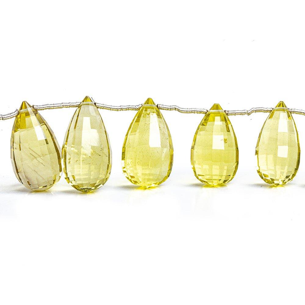 Lemon Quartz Faceted Teardrop Beads 7.5 inch 15 pieces - The Bead Traders