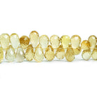 Lemon Quartz Faceted Teardrop Beads 8 inch 70 pieces - The Bead Traders