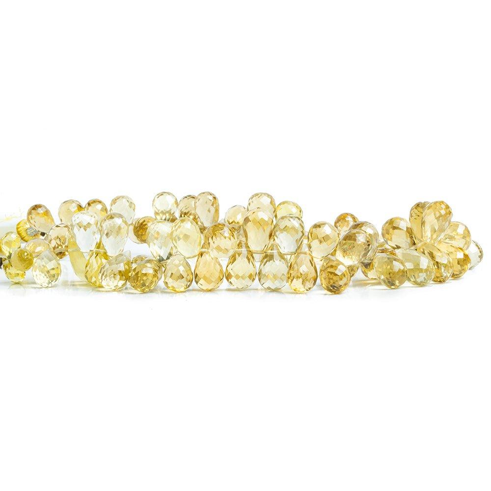 Lemon Quartz Faceted Teardrop Beads 8 inch 70 pieces - The Bead Traders