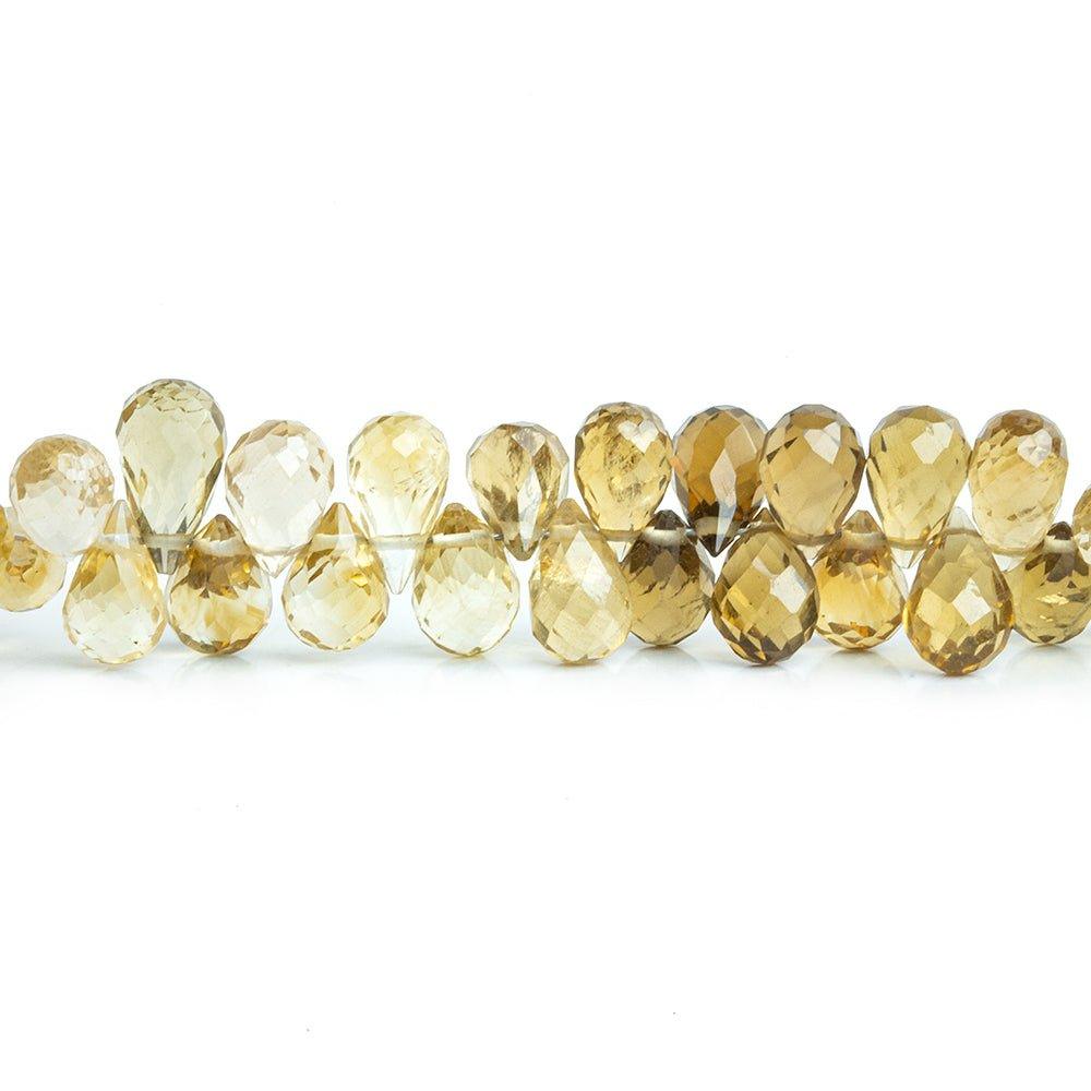 Lemon Quartz Faceted Teardrop Beads 8 inch 85 pieces - The Bead Traders