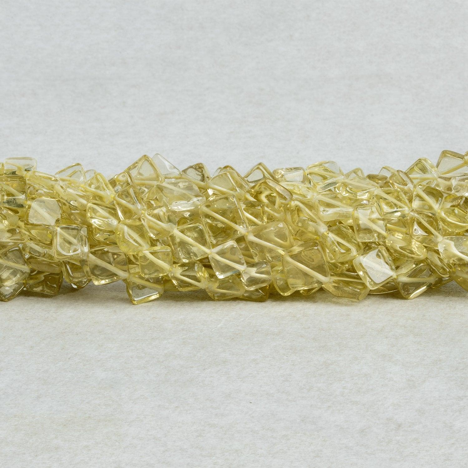 Lemon Quartz Plain Diamond Beads 13 inch 50 pieces - The Bead Traders