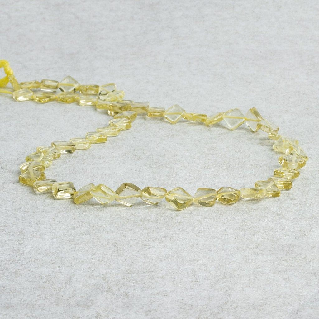 Lemon Quartz Plain Diamond Beads 13 inch 50 pieces - The Bead Traders