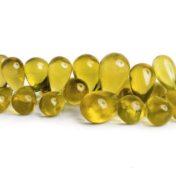 Lemon Quartz Plain Drops 7 inch 55 beads