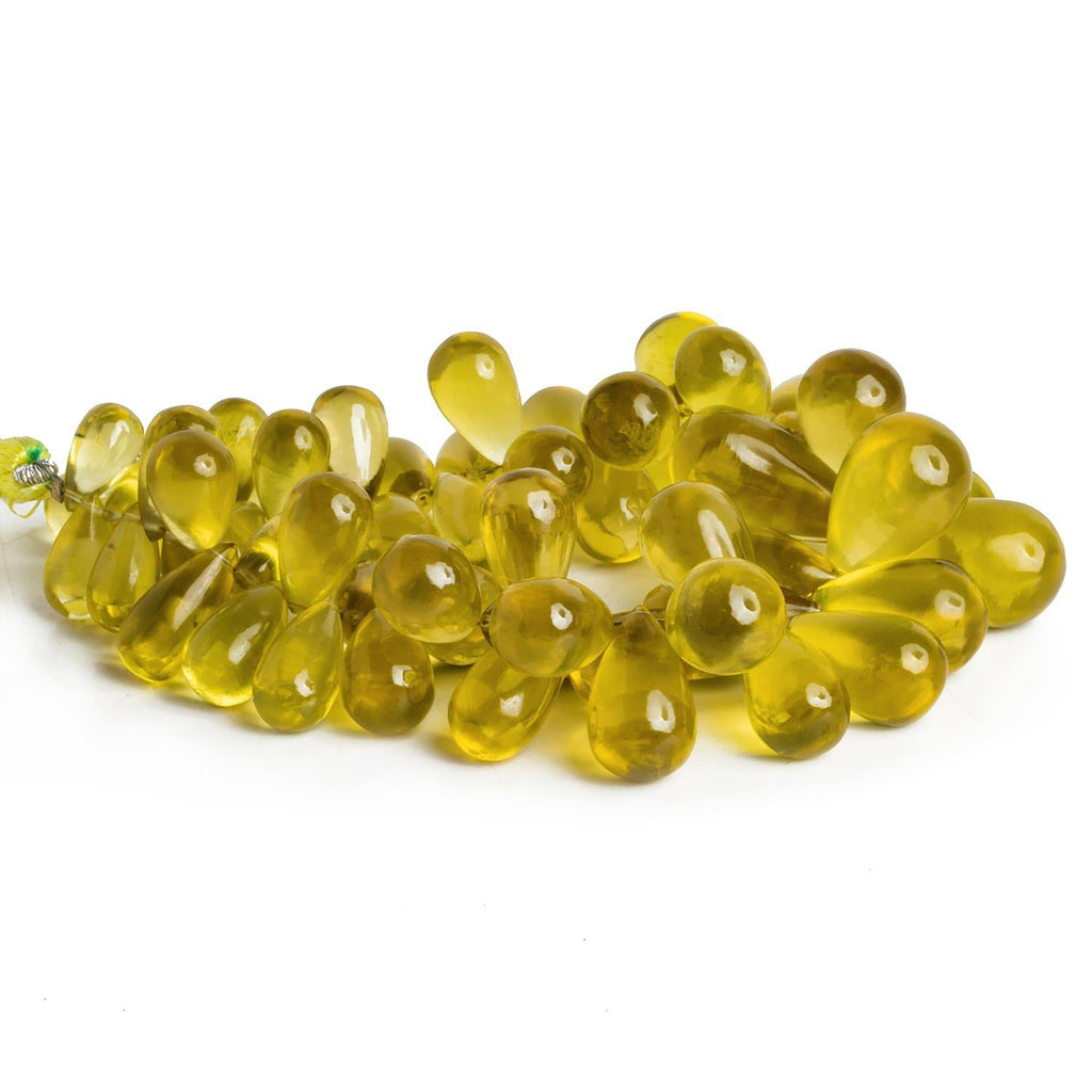 Lemon Quartz Plain Drops 7 inch 55 beads - The Bead Traders