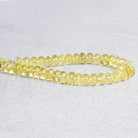 Lemon Quartz Plain Rondelle Beads 8 inch 35 pieces - The Bead Traders