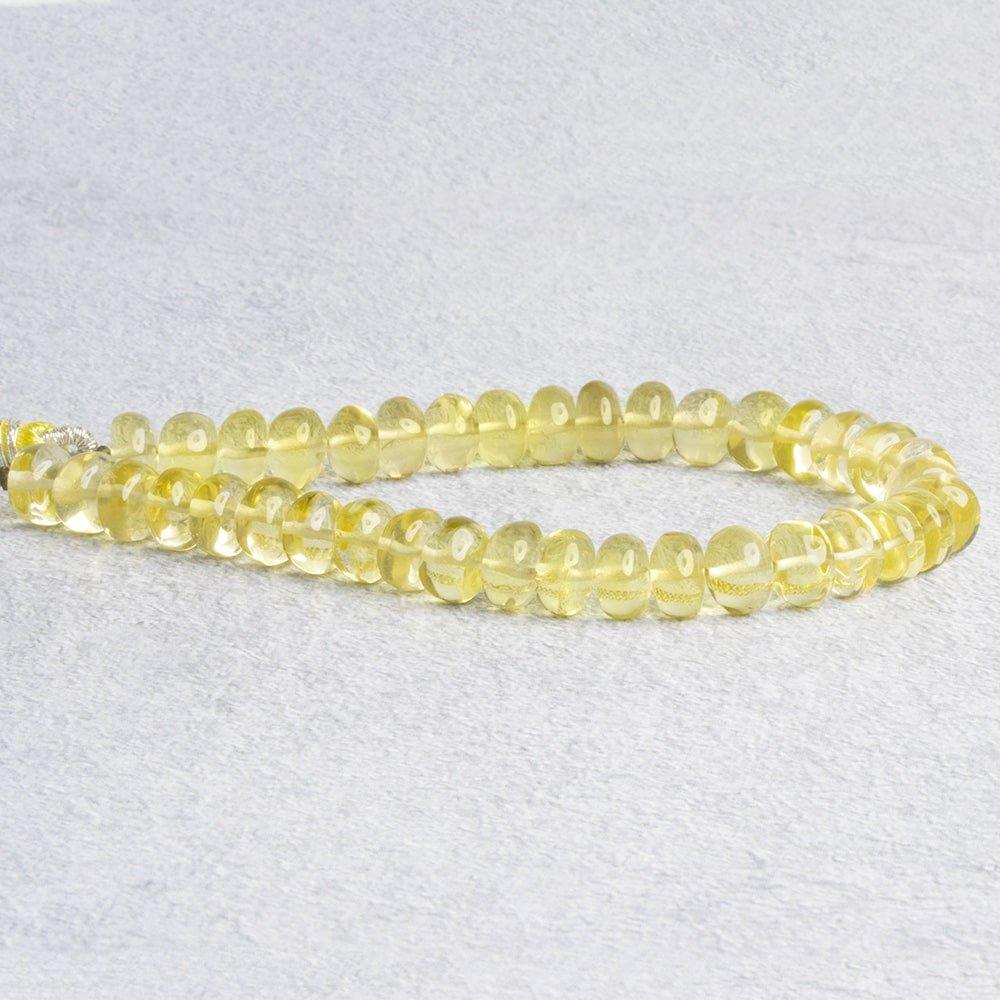 Lemon Quartz Plain Rondelle Beads 8 inch 35 pieces - The Bead Traders