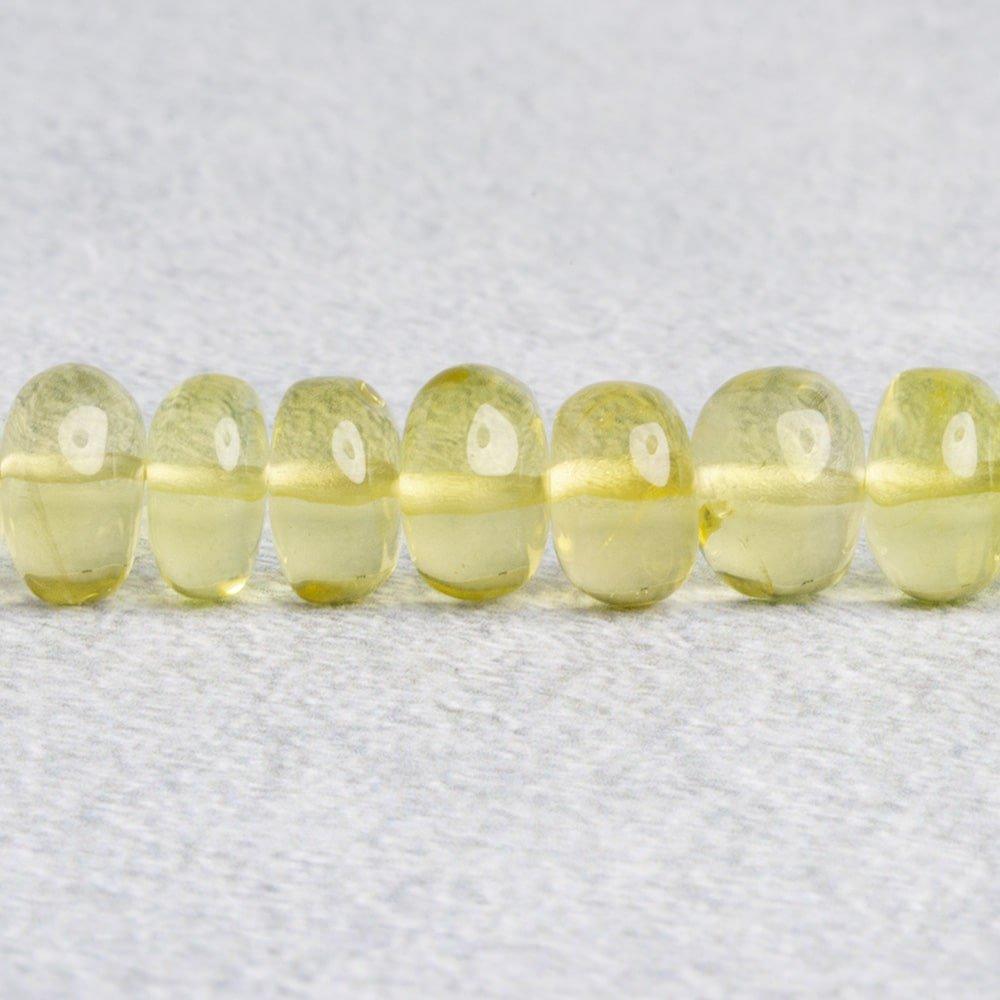 Lemon Quartz Plain Rondelle Beads 8 inch 35 pieces - The Bead Traders