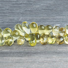 Lemon Quartz Plain Teardrops 8 inch 65 beads - The Bead Traders