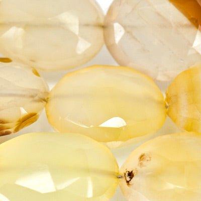 Lemonade Chalcedony Beads Faceted 11-12mm Ovals - The Bead Traders