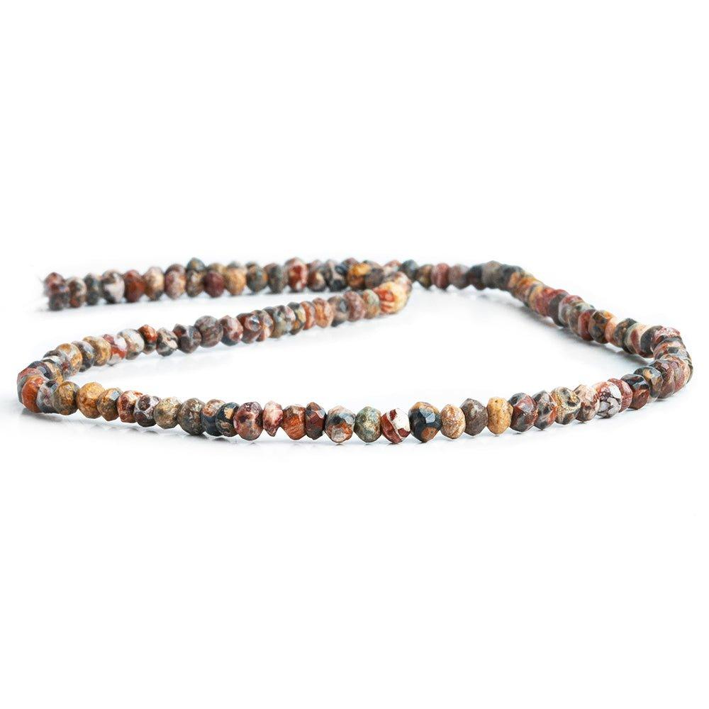 Leopard Skin Jasper Faceted Rondelle Beads 12 inch 130 pieces - The Bead Traders