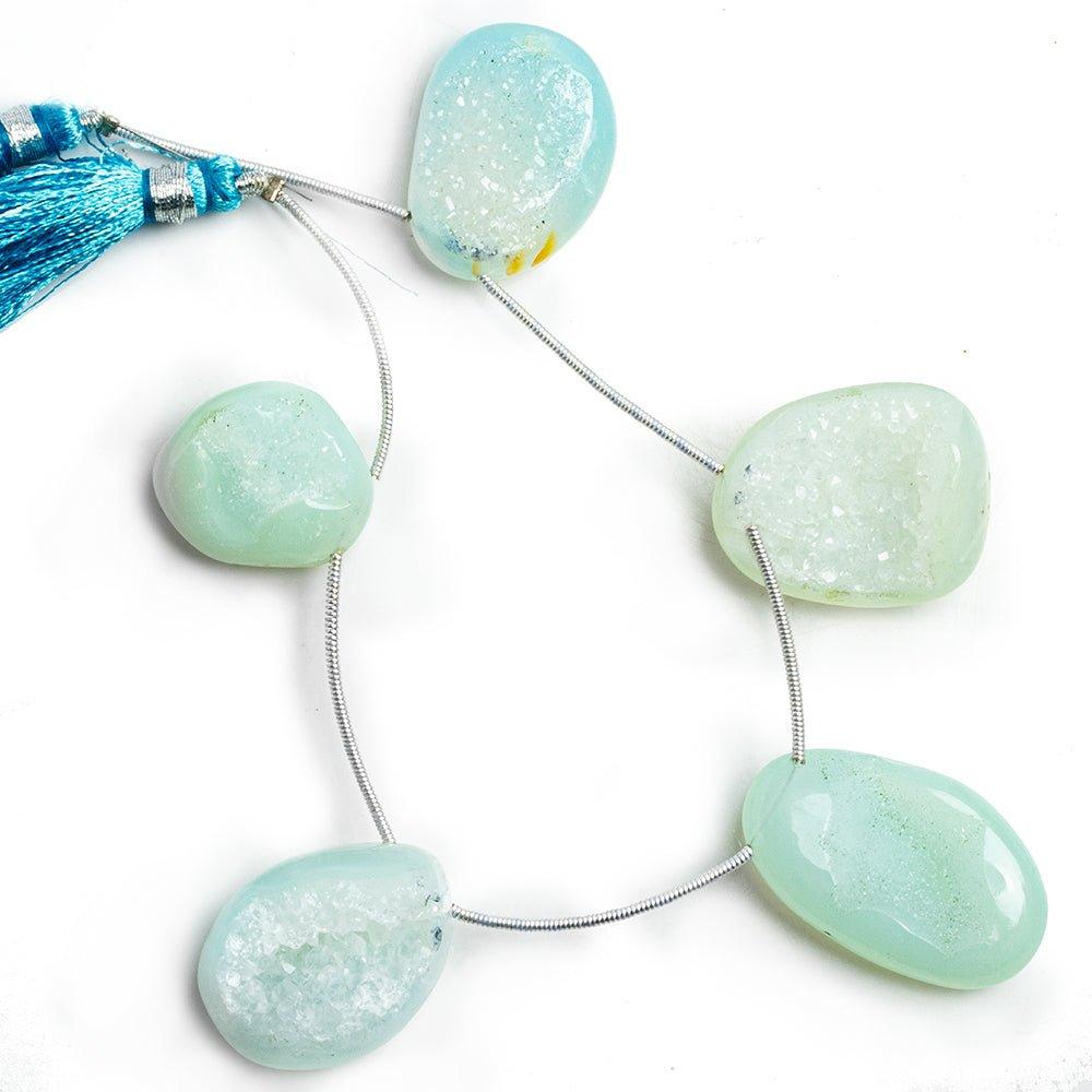 Light Blue Drusy Nugget Beads 6 inch 5 pieces - The Bead Traders