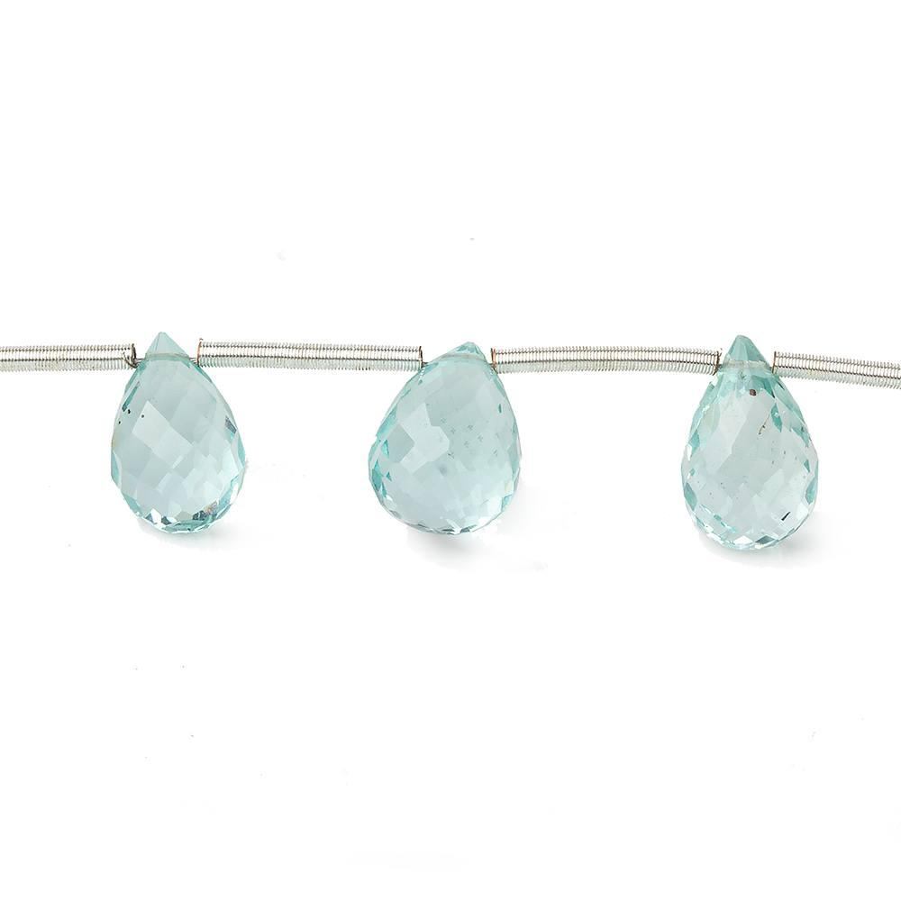 Light Blue Glass Beads Faceted Top Drilled 7-10mm Teardrops - The Bead Traders