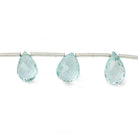 Light Blue Glass Beads Faceted Top Drilled 7-10mm Teardrops - The Bead Traders