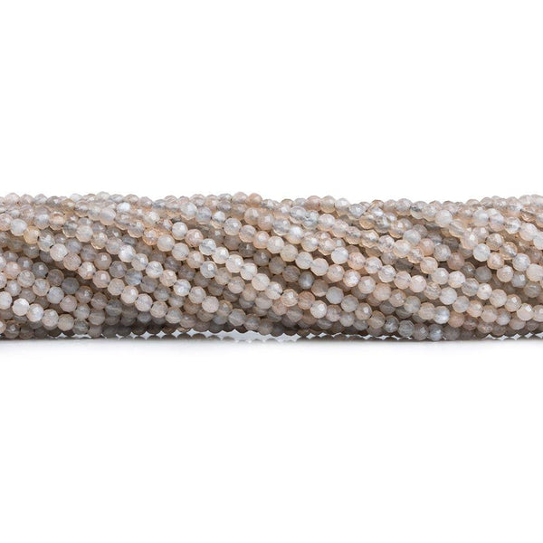 Light Brown Moonstone Microfaceted Round Beads 12 inch 160 pieces