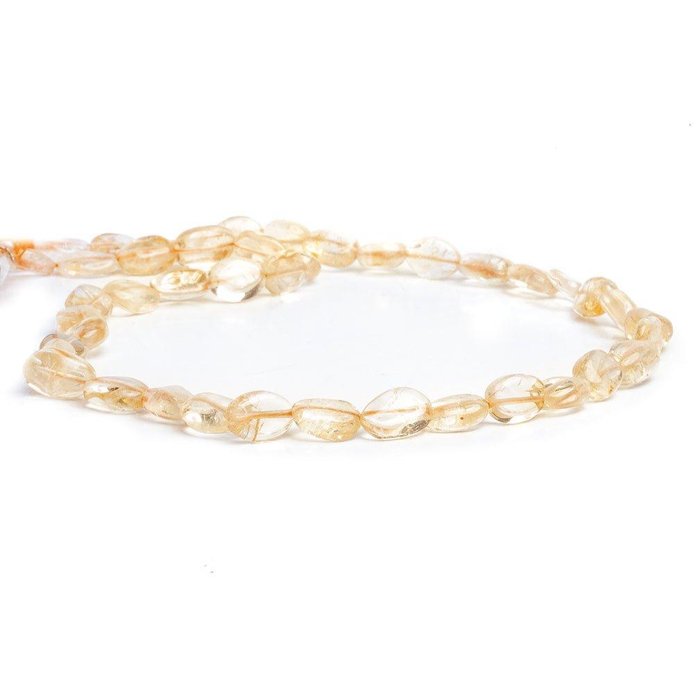 Light Citrine Plain Oval Beads 12 inch 30 pieces - The Bead Traders