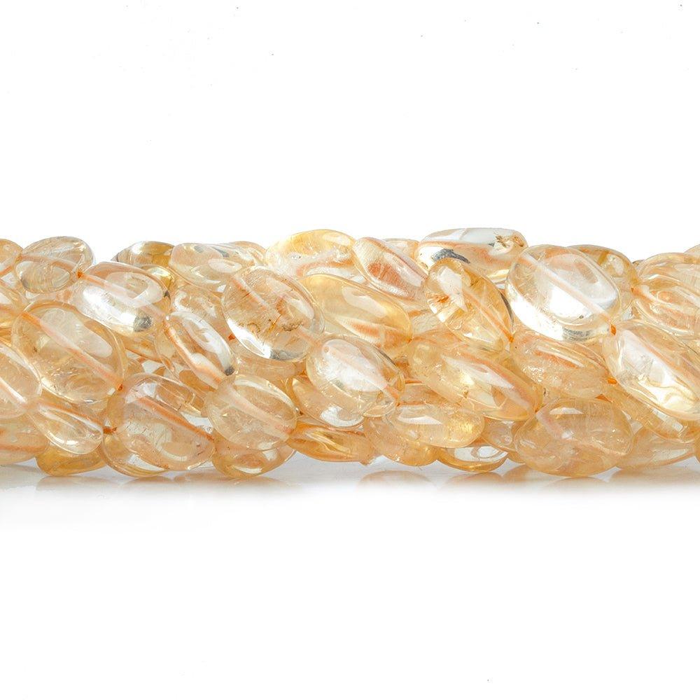 Light Citrine Plain Oval Beads 12 inch 30 pieces - The Bead Traders