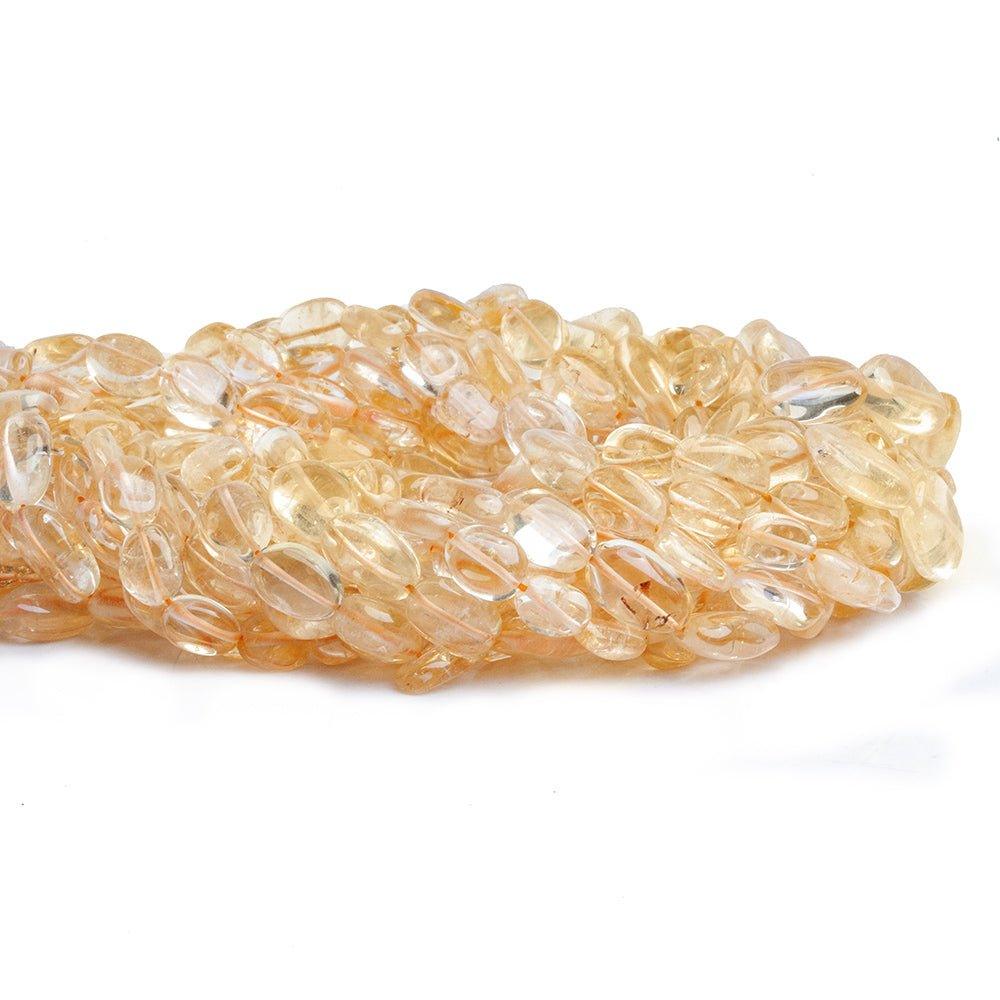 Light Citrine Plain Oval Beads 12 inch 30 pieces - The Bead Traders