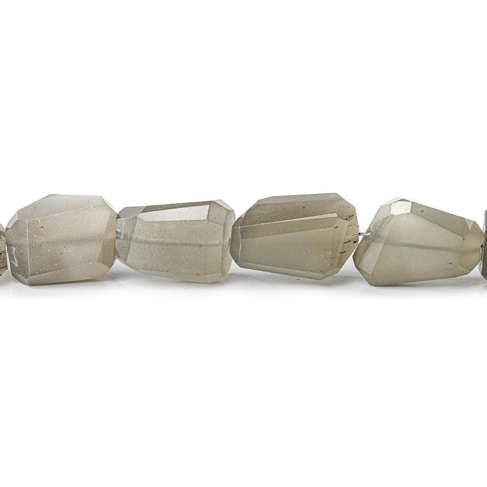 Light Grey Moonstone faceted nuggets 19 inch 56 beads 7x8-15x11mm - The Bead Traders