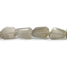 Light Grey Moonstone faceted nuggets 19 inch 56 beads 7x8-15x11mm - The Bead Traders