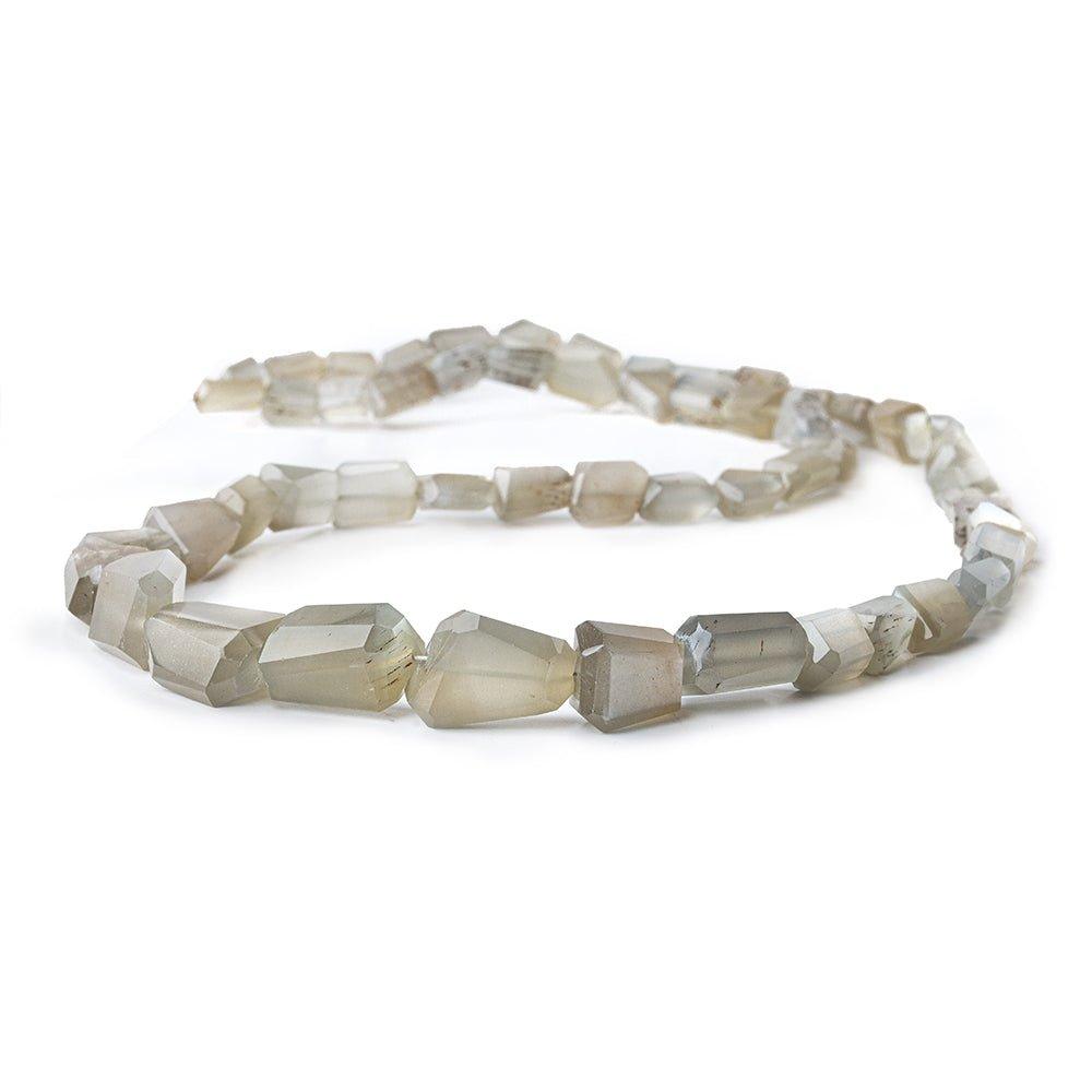 Light Grey Moonstone faceted nuggets 19 inch 56 beads 7x8-15x11mm - The Bead Traders