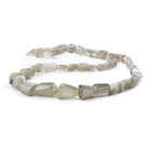 Light Grey Moonstone faceted nuggets 19 inch 56 beads 7x8-15x11mm - The Bead Traders