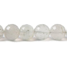 Light Grey Moonstone faceted rounds 8 inch 24 Beads - The Bead Traders