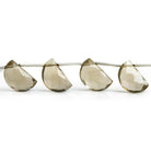 Light Smoky Quartz Half Moon Beads 8 inch 13 pieces - The Bead Traders