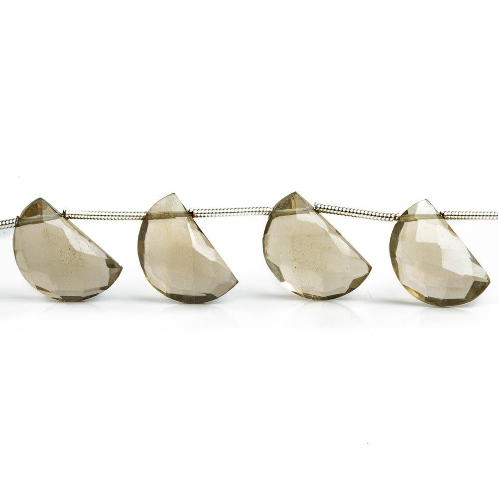 Light Smoky Quartz Half Moon Beads 8 inch 13 pieces - The Bead Traders