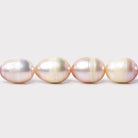 Lilac Pink Freshwater Pearl Straight Drilled 12x8x8mm Ringed Baroque, 14" length, 24 pieces - The Bead Traders
