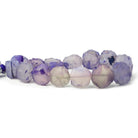 Lilac Purple Agate Tumbled Hammer Faceted Coin beads 8 inch 13 pieces - The Bead Traders