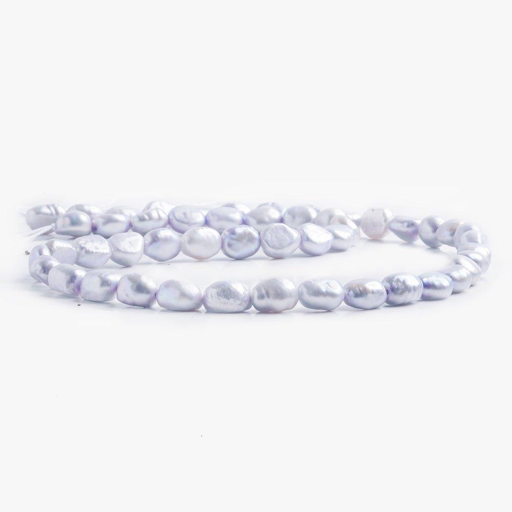 Lilac Purple Baroque straight drilled flat sided Freshwater Pearls 16 inch 39 pieces 7x8mm - 7x9mm - The Bead Traders
