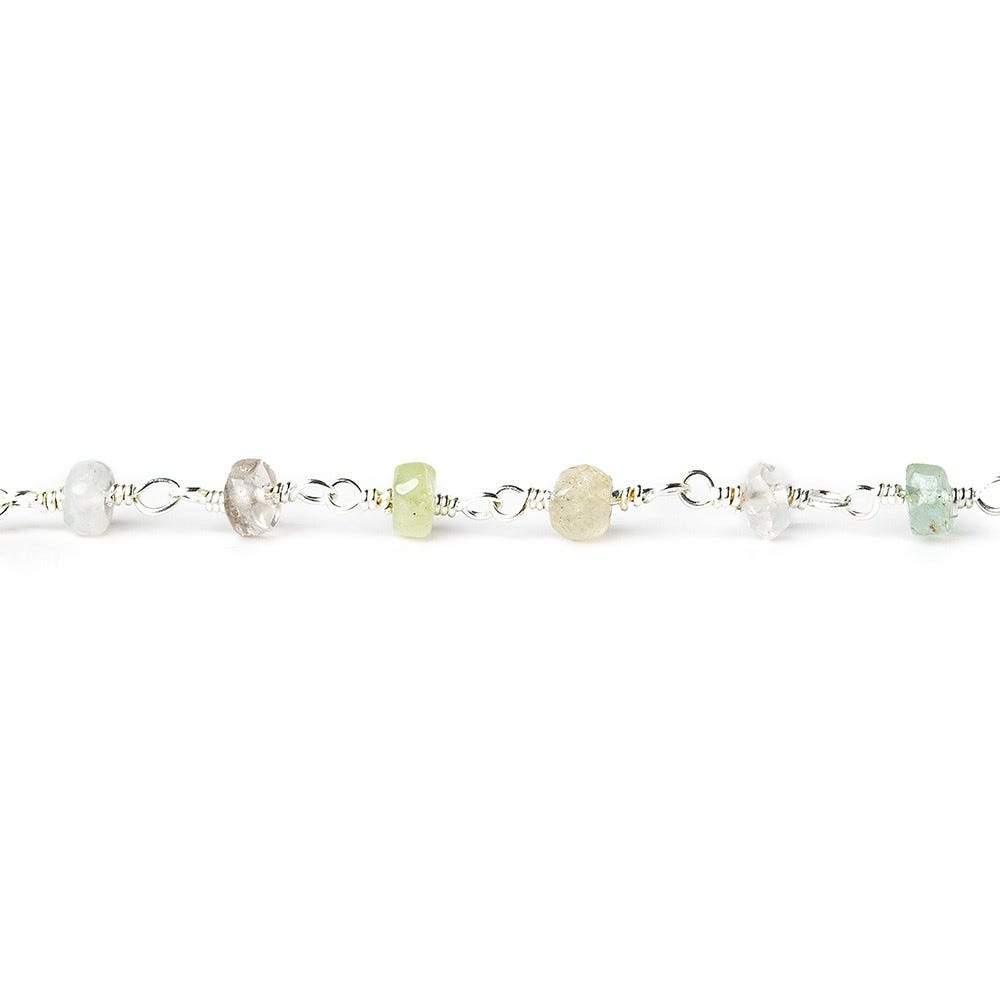 Lot - Light Multi-Gemstone Silver plated Chain by the foot - The Bead Traders