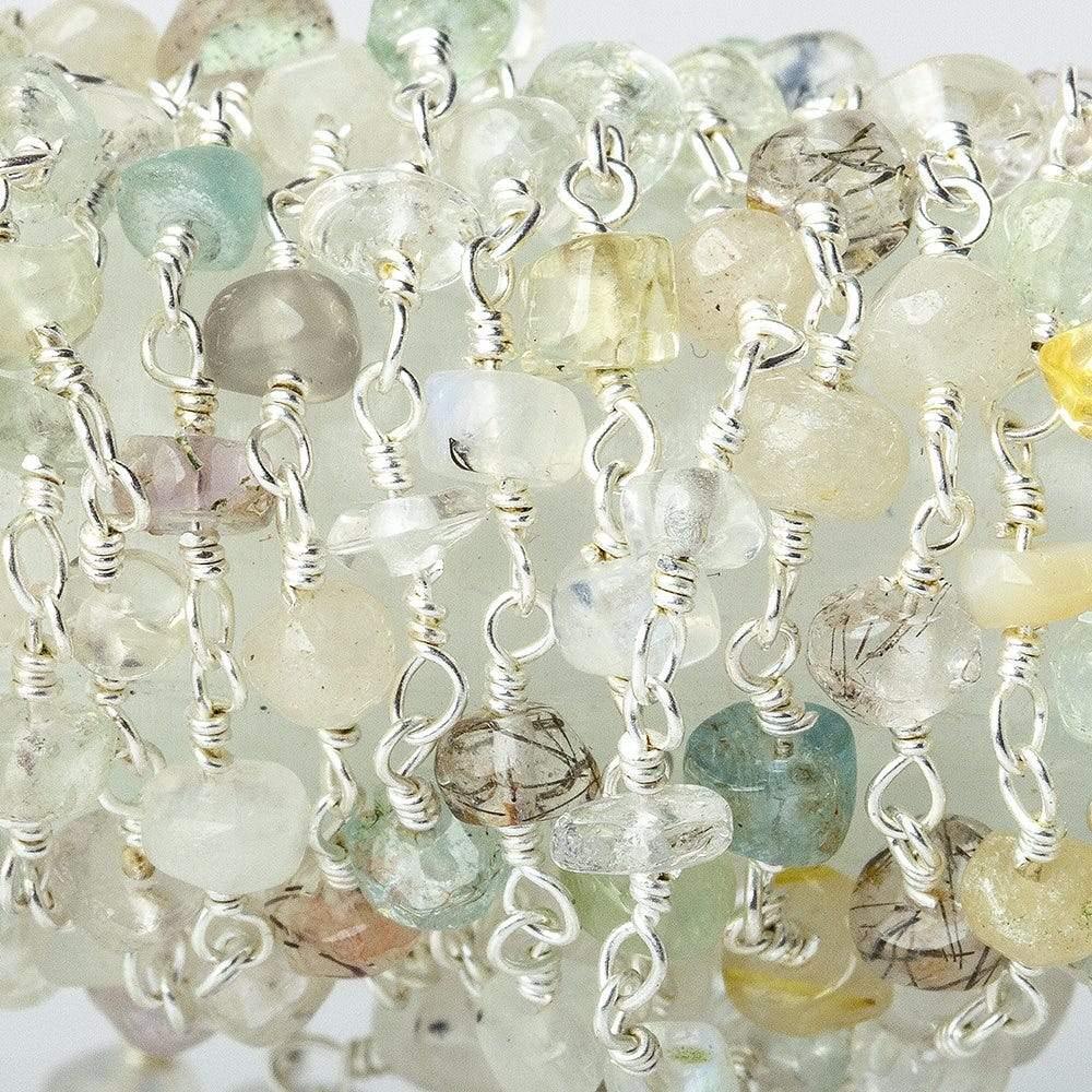 Lot - Light Multi-Gemstone Silver plated Chain by the foot - The Bead Traders
