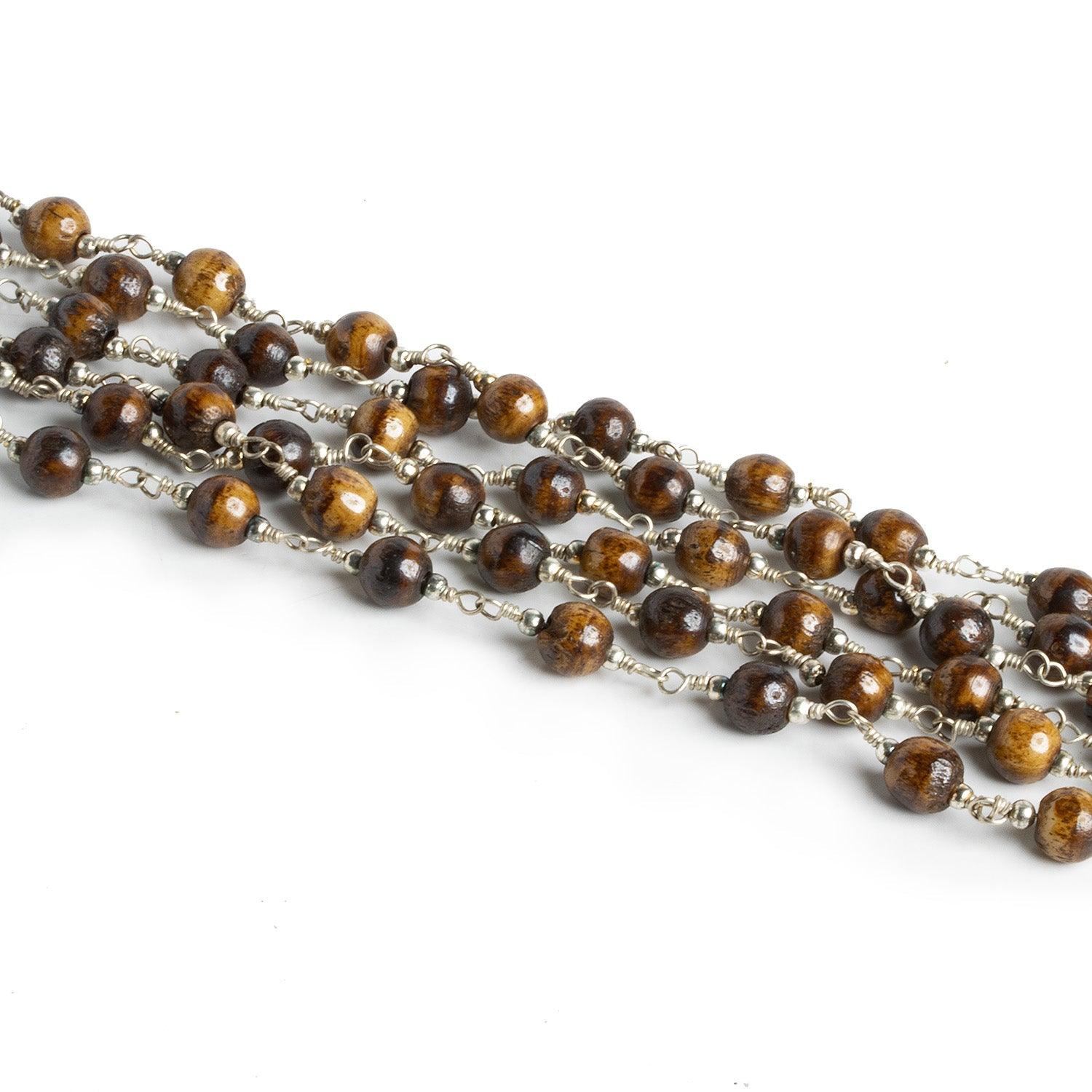 Lot of 11ft - 5-6mm Bone Round Silver Chain - The Bead Traders