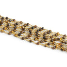 Lot of 18 - 4mm Tiger's Eye Round Gold Chain - The Bead Traders