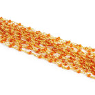 Lot of 20ft - 3mm Orange Crystal Gold Chain - The Bead Traders