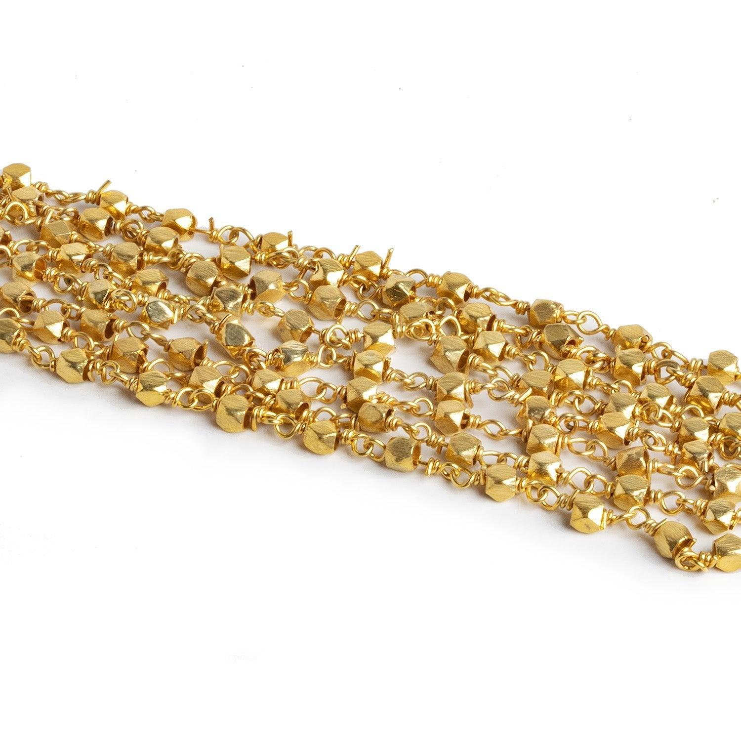 Lot of 5 - 3mm Gold Nugget Gold Chain - The Bead Traders