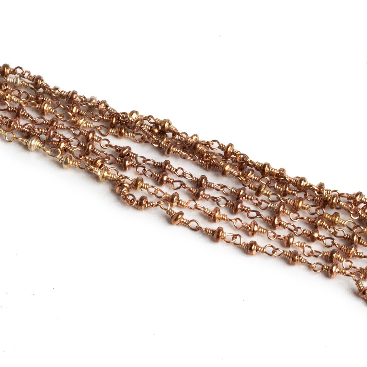 Lot of 6 ft - 2.5mm Rose Gold Disc Rose Gold Chain - The Bead Traders