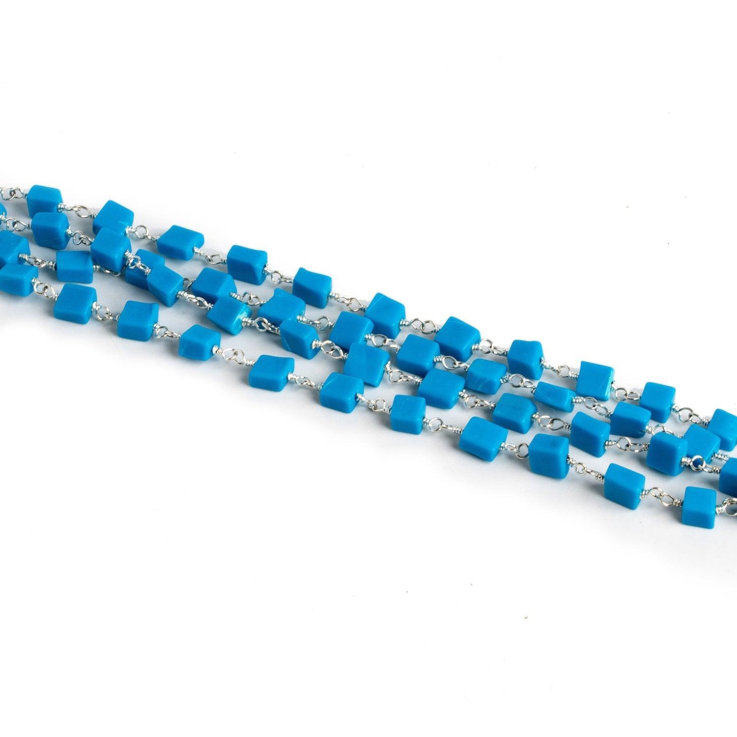 Lot of 6ft - 4-5mm Howlite Silver Chain - The Bead Traders