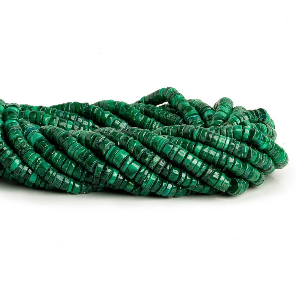 Malachite Plain Heishi Beads 16 inch 140 pieces - The Bead Traders