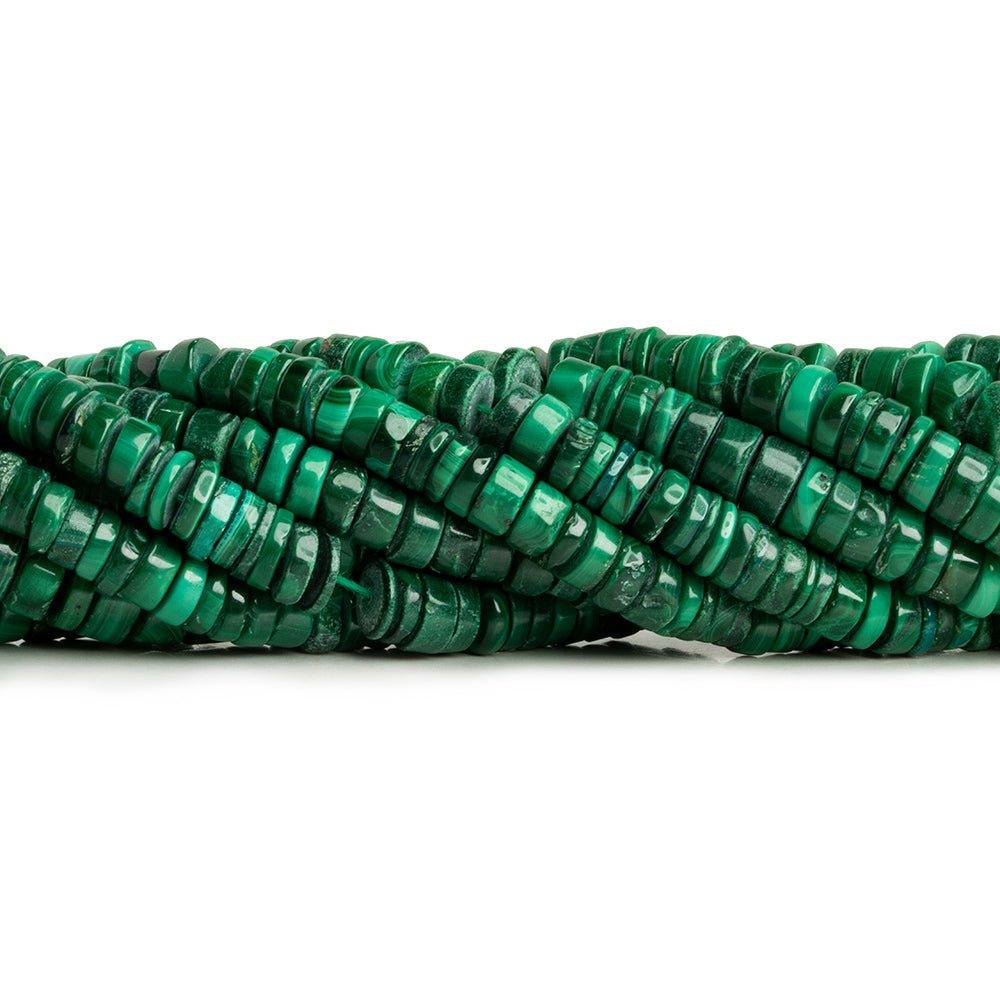 Malachite Plain Heishi Beads 16 inch 140 pieces - The Bead Traders