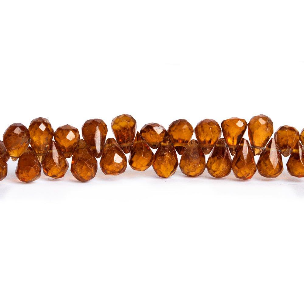 Mandarin Garnet Faceted Teardrop Beads 8.5 inch 105 pieces - The Bead Traders