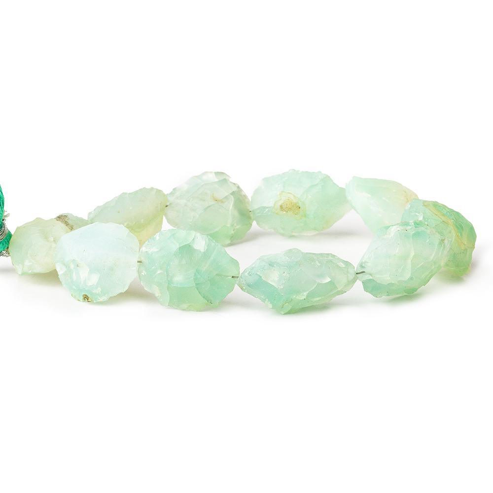 Margarita Green Agate Hammer Faceted Oval beads 8 inch 11 pieces - The Bead Traders