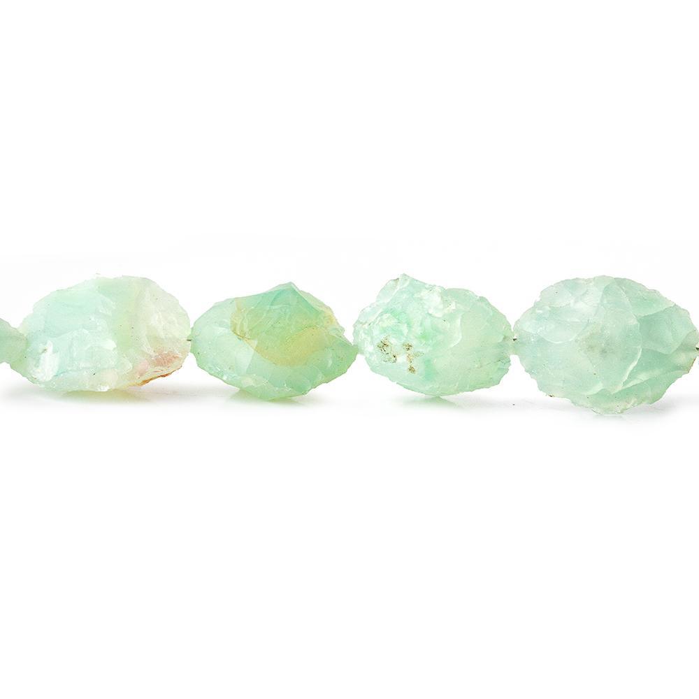 Margarita Green Agate Hammer Faceted Oval beads 8 inch 11 pieces - The Bead Traders