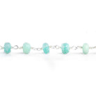 Matte Amazonite Rondelle Silver Plated Chain by the Foot 32 pieces - The Bead Traders
